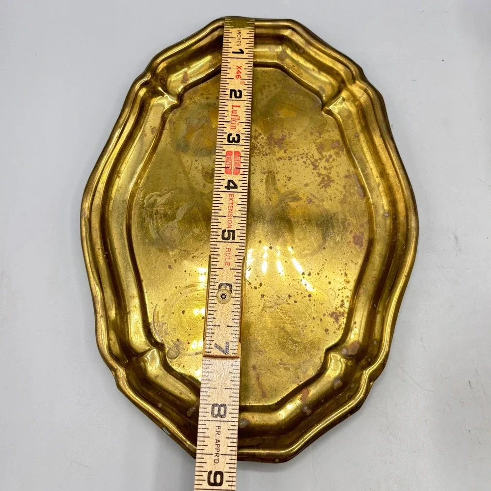 Vintage‎ Brass Liqueur Shot Glasses Set with Octagon Serving Tray Made in India
